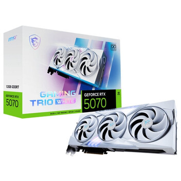 Tarjeta Gráfica MSI GeForce RTX 5070 GAMING TRIO OC 12GB GDDR7 Reflex 2 RTX AI DLSS4 Blanca