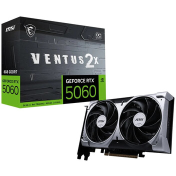 Tarjeta Gráfica MSI GeForce RTX 5060 VENTUS 2X OC 8GB GDDR7 Reflex 2 RTX AI DLSS4