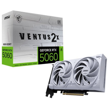 Tarjeta Gráfica MSI GeForce RTX 5060 VENTUS 2X OC 8GB GDDR7 Reflex 2 RTX AI DLSS4 Blanca Tarjeta Gráfica MSI GeForce RTX 5060 VENTUS 2X OC 8GB GDDR7 Reflex 2 RTX AI DLSS4 Blanca