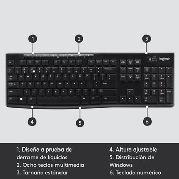 Logitech K270 Teclado Inalámbrico Negro Logitech K270 Teclado Inalámbrico Negro