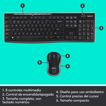 Logitech MK270 Combo Teclado y Ratón Inalámbrico