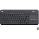 Logitech K400 Plus Teclado Inalámbrico con Touchpad Negro Layout Alemán