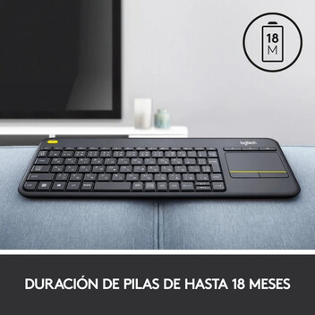 Logitech K400+ Teclado Inalámbrico con Touchpad Negro