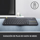 Logitech K400+ Teclado Inalámbrico con Touchpad Negro