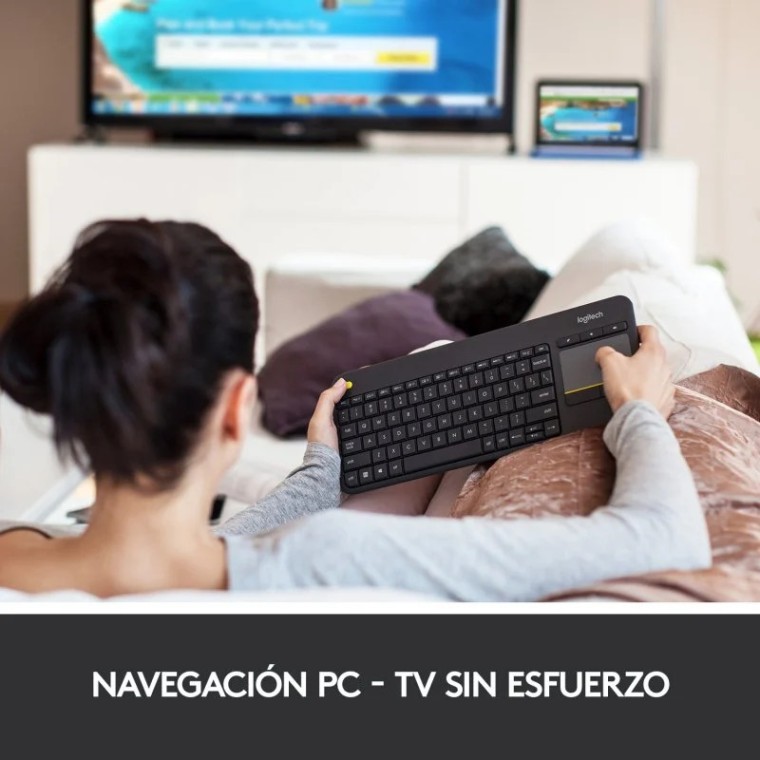 Logitech K400+ Teclado Inalámbrico con Touchpad Negro