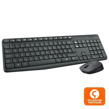 Logitech MK235 Wireless Conjunto de Teclado + Rato Sem Fios (PT) Logitech MK235 Wireless Conjunto de Teclado + Rato Sem Fios (PT)