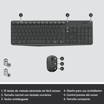Logitech MK235 Combo Teclado y Ratón Inalámbrico