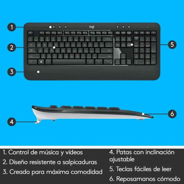 Logitech MK540 Advanced Combo Teclado Inalámbrico + Ratón