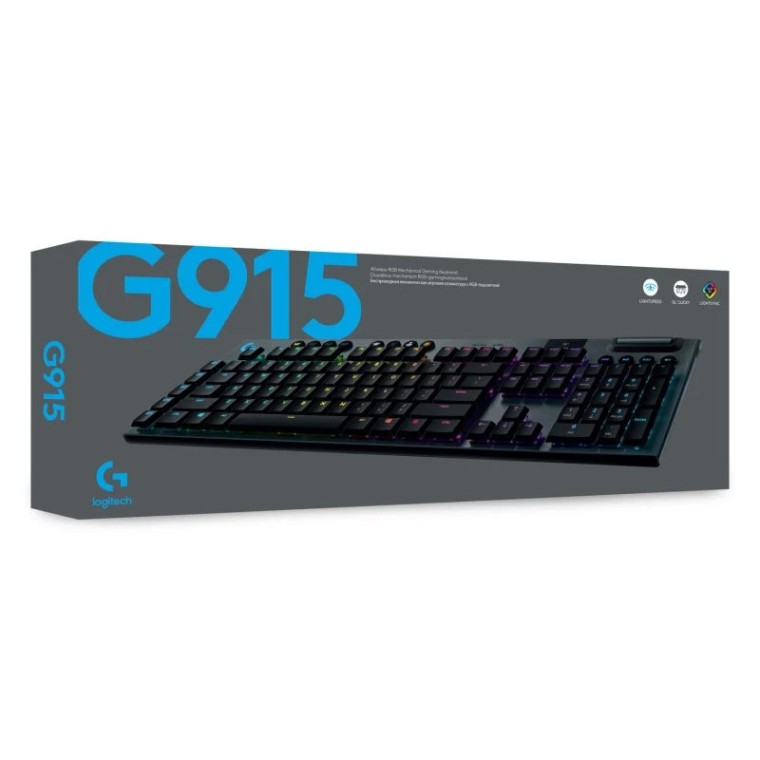 Logitech G915 Teclado Mecánico Gaming Inalámbrico RGB Switch GL Táctil Layout FR