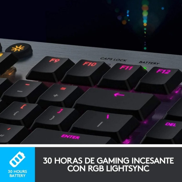 Logitech G915 Lightspeed Teclado Gaming Inalámbrico Clic Perceptible Negro USA