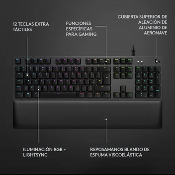 Logitech G513 Carbón Teclado Mecánico Gaming RGB GX Brown Logitech G513 Carbón Teclado Mecánico Gaming RGB GX Brown