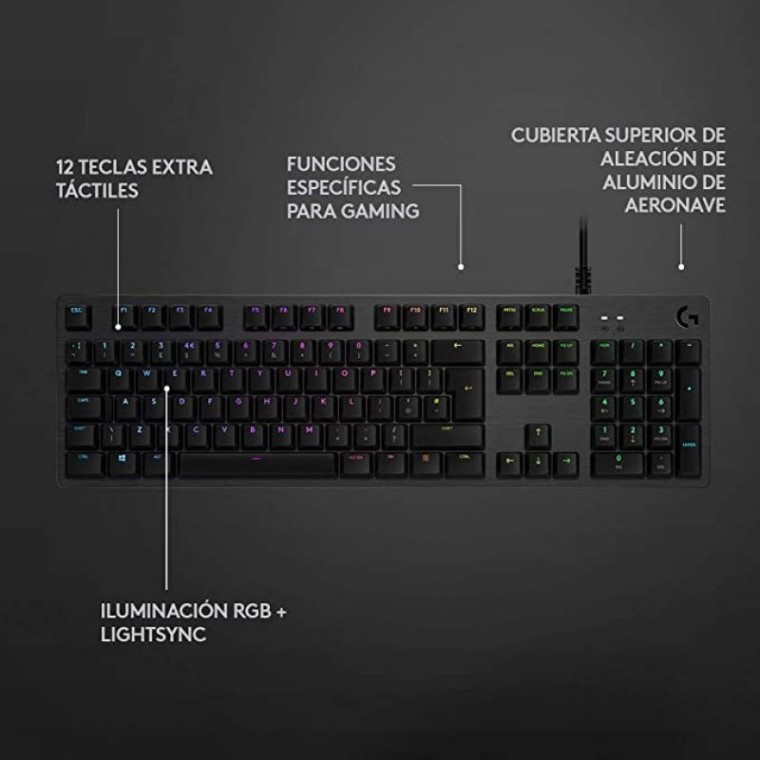 Logitech G512 Carbon Teclado Mecánico Gaming RGB GX Red (USA)