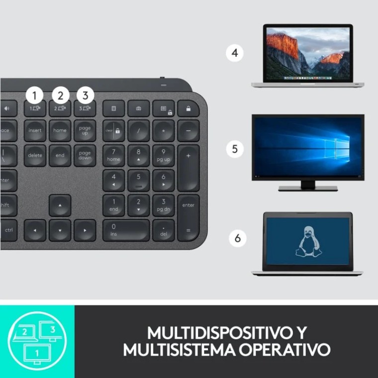 Logitech MX Keys Teclado Inalámbrico Avanzado Grafito