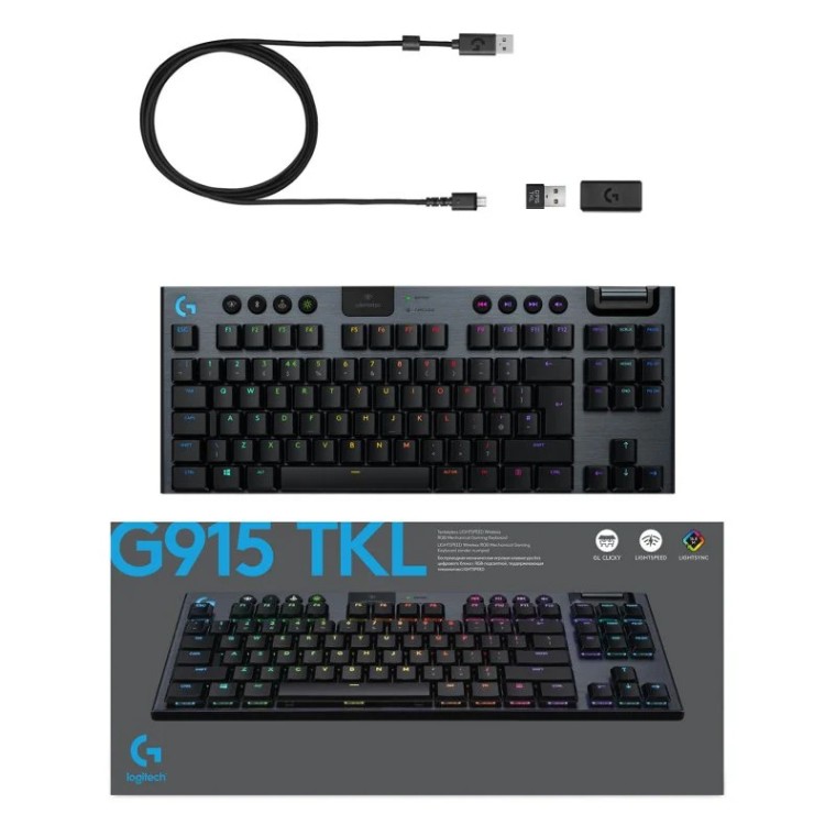 Logitech G915 TKL RGB Teclado Mecánico Gaming Inalámbrico GL Táctil