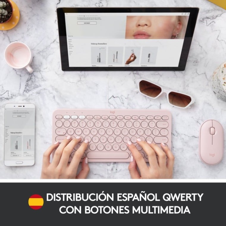 Logitech K380 Teclado Bluetooth Multi-Device Rosa