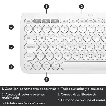 Logitech K380 Teclado Bluetooth Multi-Device Blanco Logitech K380 Teclado Bluetooth Multi-Device Blanco