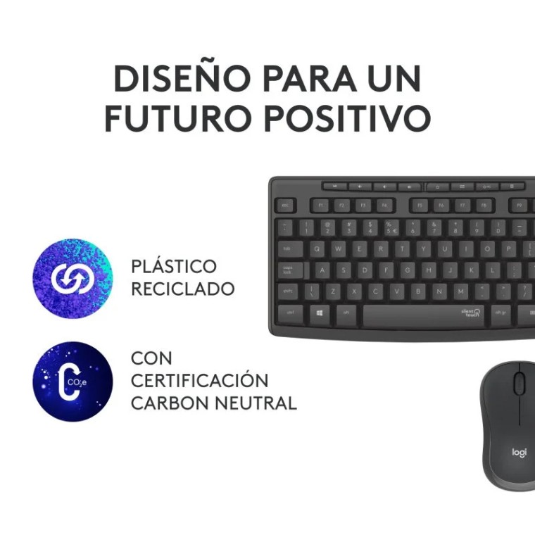 Logitech MK295 Silent Wireless Combo de Ratón y Teclado Inalámbricos