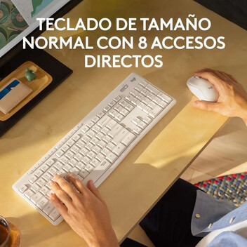 Logitech MK295 Combo Teclado + Ratón Inalámbricos Blanco Crudo Logitech MK295 Combo Teclado + Ratón Inalámbricos Blanco Crudo