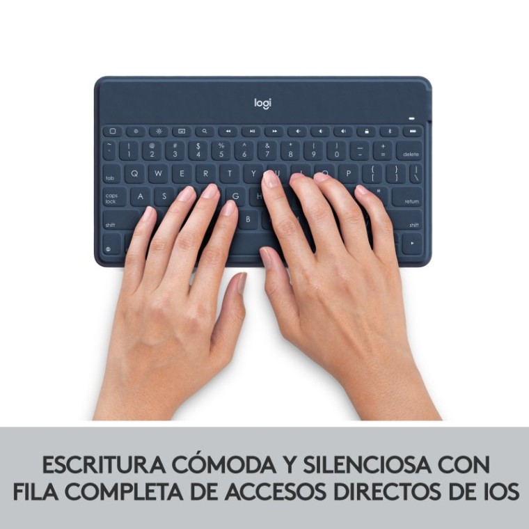 Logitech Keys-To-Go Teclado Inalámbrico Bluetooth Azul para iPhone/iPad/Apple TV