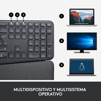 Logitech Ergo K860 For Business Teclado Inalámbrico Bluetooth Negro Logitech Ergo K860 For Business Teclado Inalámbrico Bluetooth Negro