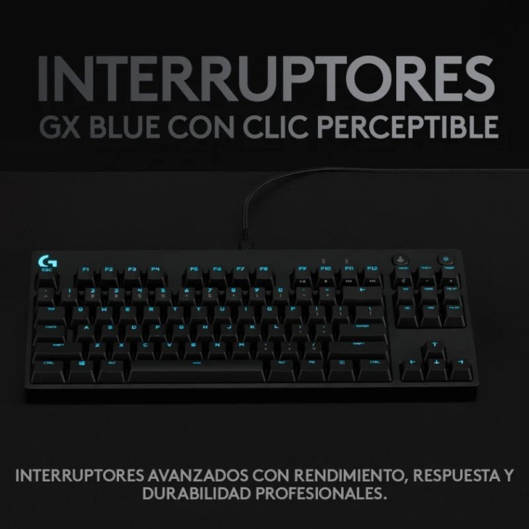 Logitech G PRO Teclado Mecánico TKL Gaming RGB Switch GX Blue con Clic Perceptible