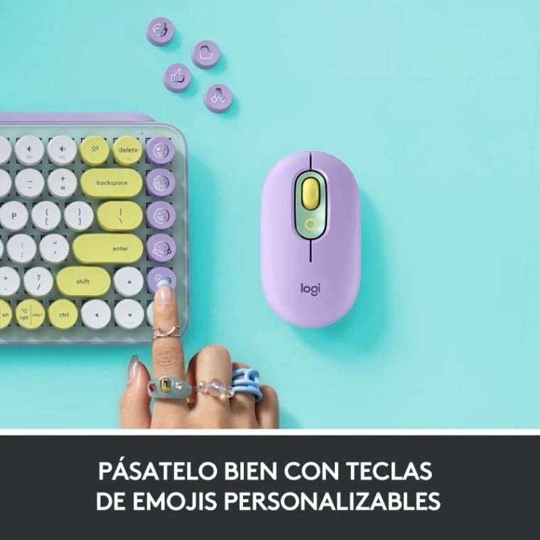 Logitech Pop Keys Daydream Teclado Mecánico Inalámbrico con Teclas de Emojis Personalizables