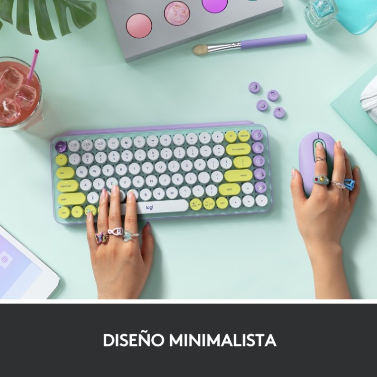 Logitech Pop Keys Daydream Teclado Mecánico Inalámbrico con Teclas de Emojis Personalizables