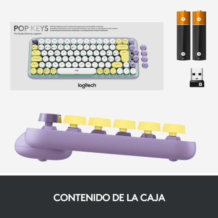 Logitech Pop Keys Daydream Teclado Mecánico Inalámbrico Teclas Emojis Personalizables QWERTY Inglés