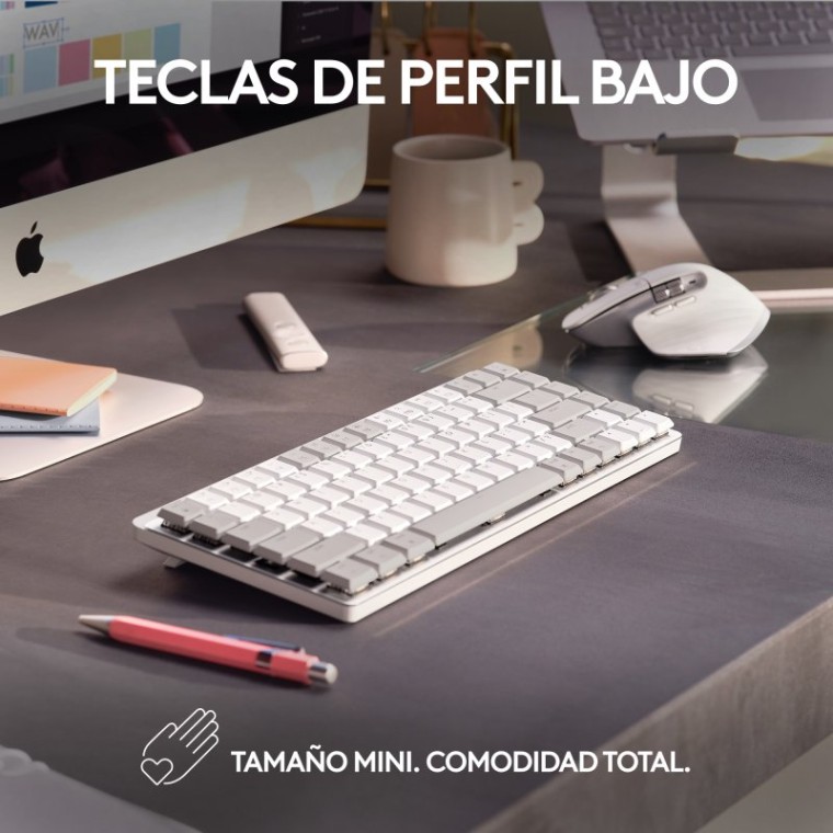 Logitech MX Mechanical Mini para Mac Teclado Mecánico Inalámbrico Gris Pálido (USA)