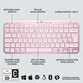 Logitech MX Keys Mini Teclado Inalámbrico Bluetooth Rosa Logitech MX Keys Mini Teclado Inalámbrico Bluetooth Rosa