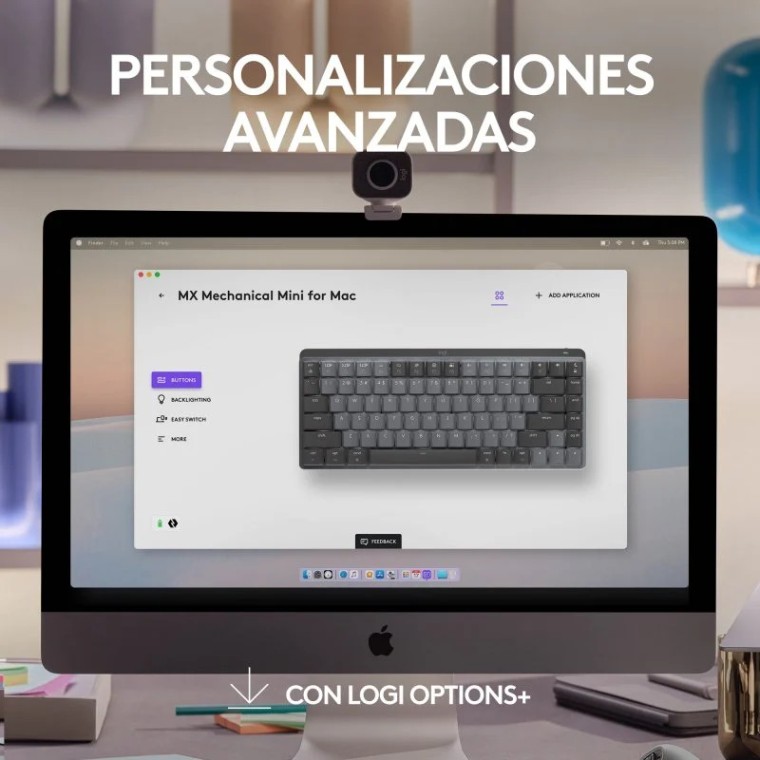 Logitech MX Mechanical Mini para Mac Teclado Mecánico Inalámbrico Gris Espacial (USA)