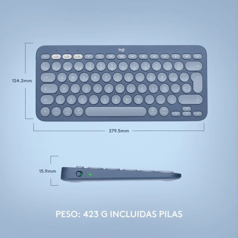 Logitech K380 para Mac Teclado Bluetooth Azul Blueberry