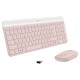 Logitech MK470 Slim Combo Teclado + Ratón Inalámbricos Rosado Layout Francés