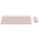 Logitech MK470 Slim Combo Teclado + Ratón Inalámbricos Rosado Layout Francés