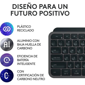 Logitech MX Keys S Teclado Inalámbrico Bluetooth de Perfil Bajo Grafito Logitech MX Keys S Teclado Inalámbrico Bluetooth de Perfil Bajo Grafito