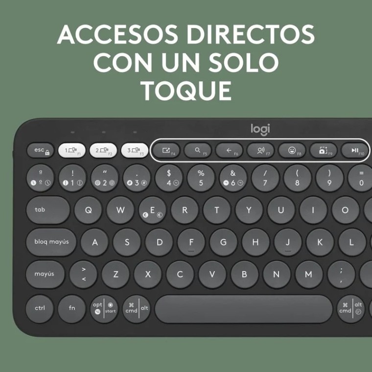 Logitech Pebble Keys 2 K380s Teclado Bluetooth Multidispositivo Grafito