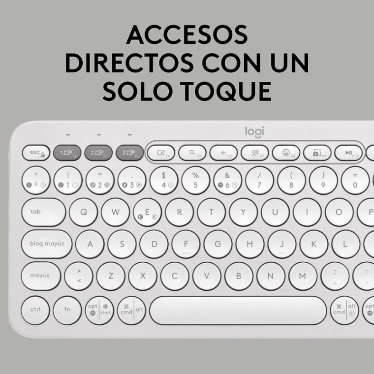 Logitech Pebble Keys 2 K380s Teclado Bluetooth Multidispositivo Blanco