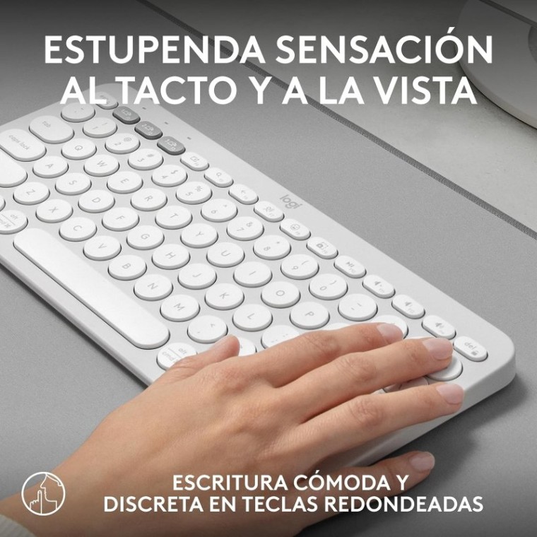 Logitech Pebble Keys 2 K380s Teclado Bluetooth Multidispositivo Blanco