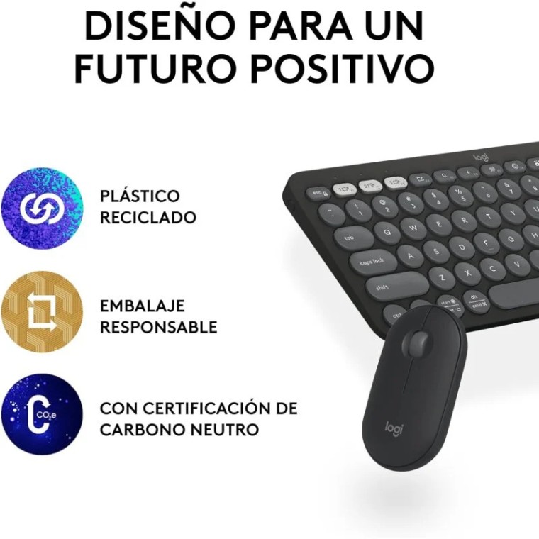 Logitech Pebble 2 Combo para macOS y PC Teclado + Ratón Inalámbrico Grafito