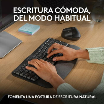Logitech Wave Keys Teclado Inalámbrico Ergonómico Bluetooth Grafito Logitech Wave Keys Teclado Inalámbrico Ergonómico Bluetooth Grafito