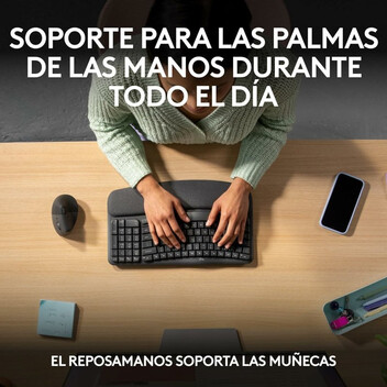 Logitech Wave Keys Teclado Inalámbrico Ergonómico Bluetooth Grafito Logitech Wave Keys Teclado Inalámbrico Ergonómico Bluetooth Grafito