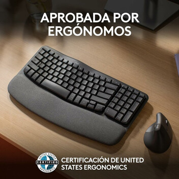 Logitech Wave Keys Teclado Inalámbrico Ergonómico Bluetooth Grafito Logitech Wave Keys Teclado Inalámbrico Ergonómico Bluetooth Grafito
