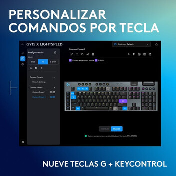 Logitech G915 X LIGHTSPEED Teclado Mecánico Gaming Inalámbrico GL Tactile PBT Negro