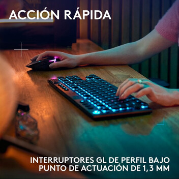 Logitech G915 X LIGHTSPEED TKL Teclado Mecánico Gaming Inalámbrico GL Tactile PBT Negro Logitech G915 X LIGHTSPEED TKL Teclado Mecánico Gaming Inalámbrico GL Tactile PBT Negro