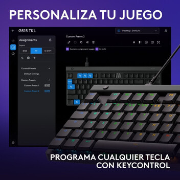 Logitech G515 TKL Teclado Mecánico Gaming RGB Switch GL Tactile PBT Negro Logitech G515 TKL Teclado Mecánico Gaming RGB Switch GL Tactile PBT Negro