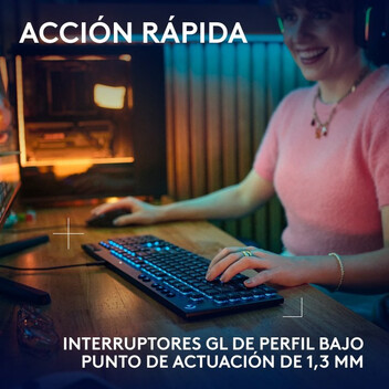 Logitech G915 X Teclado Mecánico Gaming GL Tactile PBT Negro Logitech G915 X Teclado Mecánico Gaming GL Tactile PBT Negro