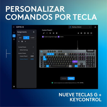 Logitech G915 X Teclado Mecánico Gaming GL Tactile PBT Negro Logitech G915 X Teclado Mecánico Gaming GL Tactile PBT Negro