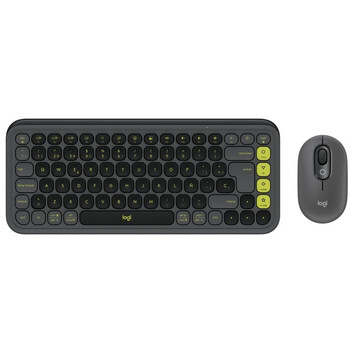 Logitech POP Icon Combo Pack Teclado Ratón Inalámbrico Bluetooth Grafito y Verde