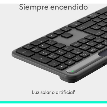 Teclado Inalámbrico Logitech Signature Slim Solar+ Layout ES Grafito Teclas Personalizables
