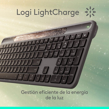 Teclado Inalámbrico Logitech Signature Slim Solar+ Layout ES Grafito Teclas Personalizables